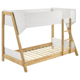 Orleans Furniture - Coaster - Wyatt Wood Twin Over Twin Bunk Bed White and Natural  - 460510